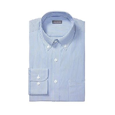 Van Heusen mäns pinpoint normal passform randig klänning skjorta med knappar, BLÅ, 42 cm Hals 86 cm- 89 cm Ärmel Van Heusen mäns pinpoint normal passform randig klänning skjorta med knappar, BLÅ, 42 cm Hals 86 cm- 89 cm Ärmel