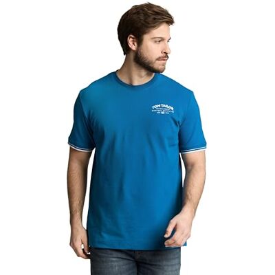 TOM TAILOR herr 1051801 t-shirt, 28857-blå bensin, XL TOM TAILOR herr 1051801 t-shirt, 28857-blå bensin, XL