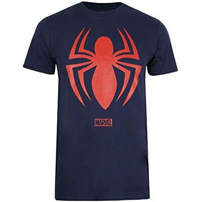 Marvel Spindelmannen-logotyp T-shirt för män, Marinblått Xsp, M Marvel Spindelmannen-logotyp T-shirt för män, Marinblått Xsp, M