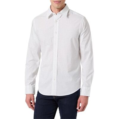 GANT REG Micro Print Shirt, Vit, L GANT REG Micro Print Shirt, Vit, L