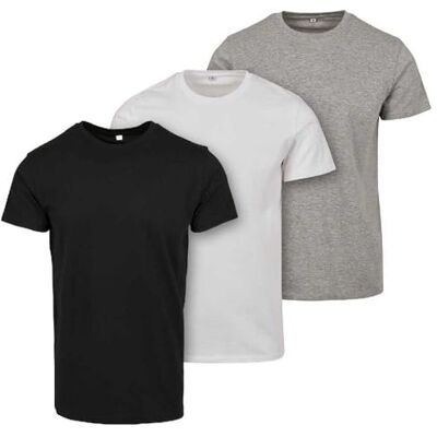 Build Your Brand T-shirts för män, multipack merch t-shirt, 3-pack för män, toppar finns i 3 färgvarianter, storlekar XS – 4XL, Flerfärgad (Blk/H.grey/Wht 02227), S Build Your Brand T-shirts för män, multipack merch t-shirt, 3-pack för män, toppar finns i 3 färgvarianter, storlekar XS – 4XL, Flerfärgad (Blk/H.grey/Wht 02227), S