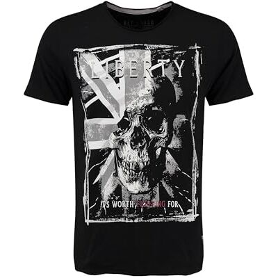KEY LARGO KEYLARGO T-shirt för män MT KLLIBERTY Round, Svart (1100), S KEY LARGO KEYLARGO T-shirt för män MT KLLIBERTY Round, Svart (1100), S