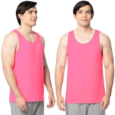 Fruit of the Loom Eversoft rml sa t-shirts i bomull, linnen och muskler, fukttransporterande och andas, storlekar S-4x, Tank 2-pack neonrosa, L Fruit of the Loom Eversoft rml sa t-shirts i bomull, linnen och muskler, fukttransporterande och andas, storlekar S-4x, Tank 2-pack neonrosa, L