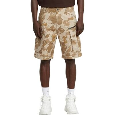 G-STAR RAW Rovic Zip avslappnade shorts, Flerfärgad (Dk Brick Gd Glitch Beach Camo D08566-d955-h174), 36W G-STAR RAW Rovic Zip avslappnade shorts, Flerfärgad (Dk Brick Gd Glitch Beach Camo D08566-d955-h174), 36W