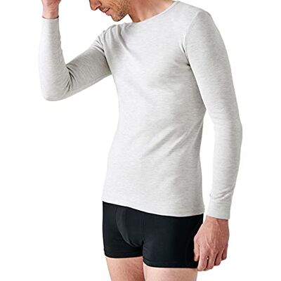 Damart rund hals T-shirt, interlock-mesh, Grå, XXL Damart rund hals T-shirt, interlock-mesh, Grå, XXL