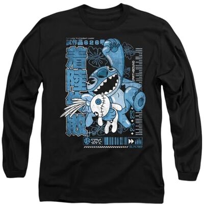 Disney Lilo och Stitch Manga Jump Unisex Långärmad T-shirt, Svart, X-Large, Svart, XL Disney Lilo och Stitch Manga Jump Unisex Långärmad T-shirt, Svart, X-Large, Svart, XL