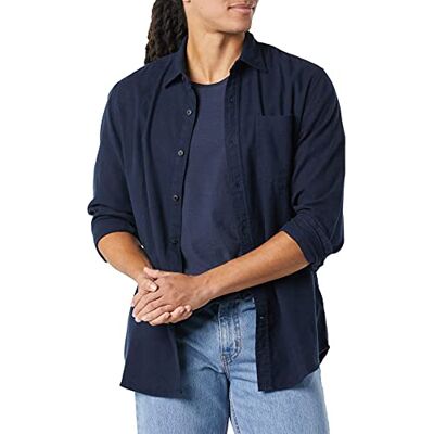 Amazon Essentials Men's Långärmad flanellskjorta (finns i Big & Tall), Marinblå, XS Amazon Essentials Men's Långärmad flanellskjorta (finns i Big & Tall), Marinblå, XS