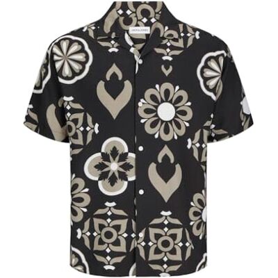 JACK & JONES JJEURBAN Edge Resort Shirt SS SN, jet svart, S JACK & JONES JJEURBAN Edge Resort Shirt SS SN, jet svart, S