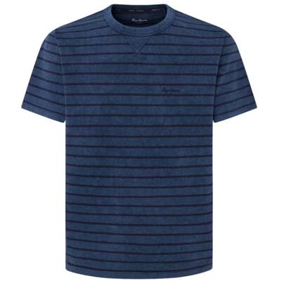 Pepe Jeans herr randig Silverton T-shirt, blå, S, Blå (mörk denimblå), S Pepe Jeans herr randig Silverton T-shirt, blå, S, Blå (mörk denimblå), S