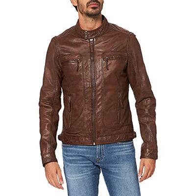 Oakwood Läderjacka för män 60901, Brun (tobak), 3XL Oakwood Läderjacka för män 60901, Brun (tobak), 3XL