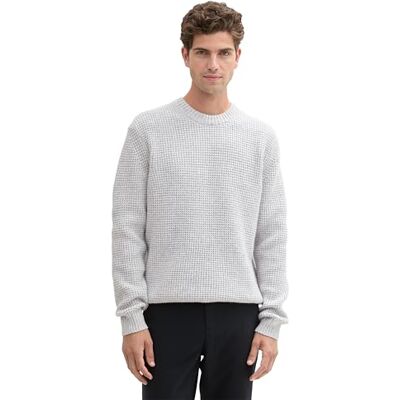 TOM TAILOR herrtröja, 36981 – ljusgrå melange vit kärna, XXL TOM TAILOR herrtröja, 36981 – ljusgrå melange vit kärna, XXL