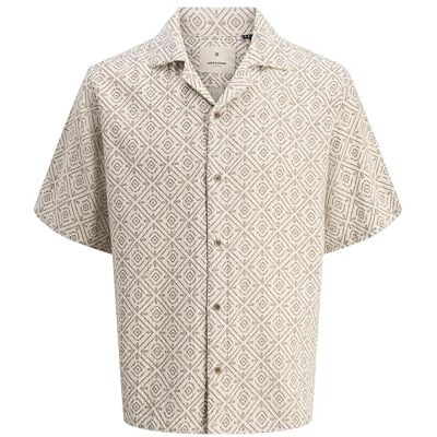 JACK & JONES Jprbluvincent Print Resort S/S Shirt Sn, Havregryn, M JACK & JONES Jprbluvincent Print Resort S/S Shirt Sn, Havregryn, M