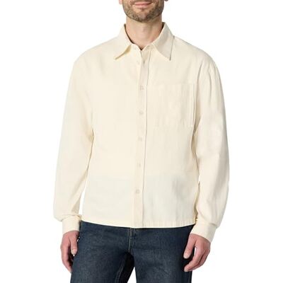Amazon Essentials (Demi's Pick) Herr modern överdimensionerad passform denim button-down skjorta, Ecru, XXL Amazon Essentials (Demi's Pick) Herr modern överdimensionerad passform denim button-down skjorta, Ecru, XXL