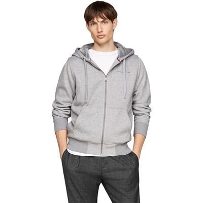 Tommy Hilfiger TOMMY LOGO FUR LINED HOODY MW0MW37245, Zip Through Hoodie, grå, XXXL, Grå (medium grå ljung), 3XL stor Tommy Hilfiger TOMMY LOGO FUR LINED HOODY MW0MW37245, Zip Through Hoodie, grå, XXXL, Grå (medium grå ljung), 3XL stor