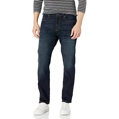 Amazon Essentials Men's Jeans atletisk passform, Mörk indigoblå/Rinse, 36W / 31L Amazon Essentials Men's Jeans atletisk passform, Mörk indigoblå/Rinse, 36W / 31L