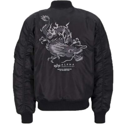Alpha Industries MA-1 Dragon EMB Bomberjacka för män Black/Black Alpha Industries MA-1 Dragon EMB Bomberjacka för män Black/Black