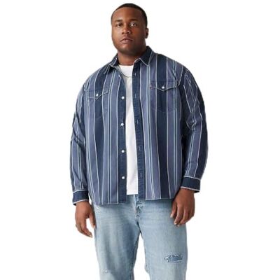 Levi's Herrskjorta stor avslappnad passform västerländsk skjorta med knäppning krage, carson stripe dress, 3XL Levi's Herrskjorta stor avslappnad passform västerländsk skjorta med knäppning krage, carson stripe dress, 3XL