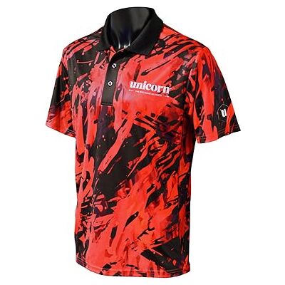 Unicorn Dart-skjorta Pro-Tech Camo Cool andningsbar mjuk känsla mikronät 3-tuk polyester svart krage och vit enhörningslogotyp Finns i 5 färger och storlekar S till XXXXL Unicorn Dart-skjorta Pro-Tech Camo Cool andningsbar mjuk känsla mikronät 3-tuk polyester svart krage och vit enhörningslogotyp Finns i 5 färger och storlekar S till XXXXL