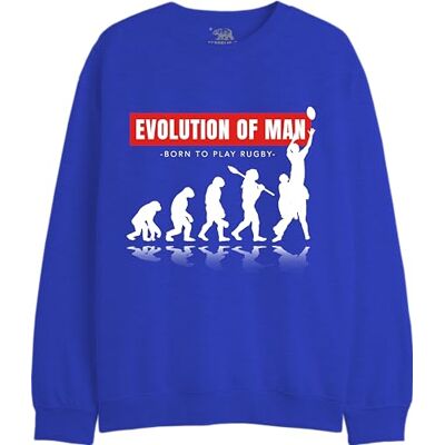 REPUBLIC OF CALIFORNIA "Evolution of Man" UXREPCZSW043 Sweatshirt för män, kunglig, storlek M, Kunglig, M REPUBLIC OF CALIFORNIA "Evolution of Man" UXREPCZSW043 Sweatshirt för män, kunglig, storlek M, Kunglig, M