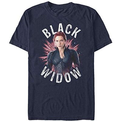 Marvel Unisex Avengers Endgame Black Widow Burst Organic kortärmad T-shirt, marinblå, S Marvel Unisex Avengers Endgame Black Widow Burst Organic kortärmad T-shirt, marinblå, S