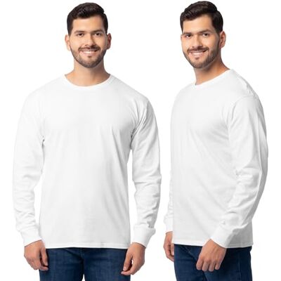 Fruit of the Loom herr Eversoft bomull långärmad t-shirts, andas och fukttransporterande med luktkontroll, Långärmad – vit is, XL Fruit of the Loom herr Eversoft bomull långärmad t-shirts, andas och fukttransporterande med luktkontroll, Långärmad – vit is, XL