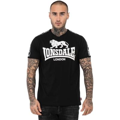 Lonsdale Herr T-shirt normal passform stour, svart/vit, S, 117534 Lonsdale Herr T-shirt normal passform stour, svart/vit, S, 117534