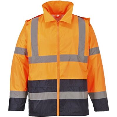 Portwest H443 Hi-Vis Classic Contrast Regnjacka, Orange/Marinblå, Storlek M Portwest H443 Hi-Vis Classic Contrast Regnjacka, Orange/Marinblå, Storlek M