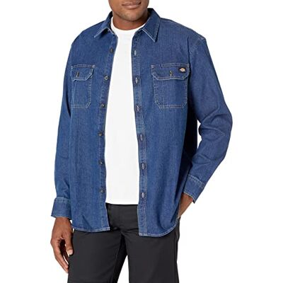 Dickies Herr flex långärmad skjorta knapp, medium denim tvätt Dickies Herr flex långärmad skjorta knapp, medium denim tvätt