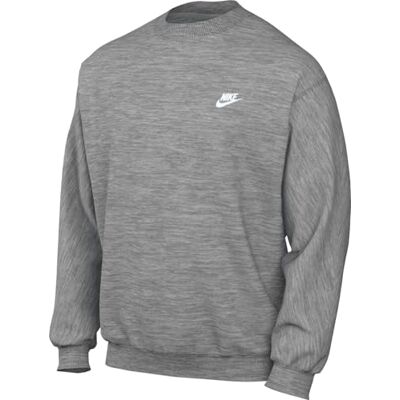 NIKE Club Ft Crew Tröja för män, Dk Grey Heather/White, XXL NIKE Club Ft Crew Tröja för män, Dk Grey Heather/White, XXL