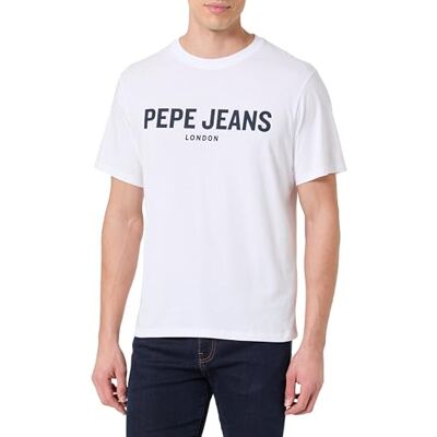 Pepe Jeans herr M Basic stor logo t-shirt, vit (vit), M, Vit (vit), M Pepe Jeans herr M Basic stor logo t-shirt, vit (vit), M, Vit (vit), M