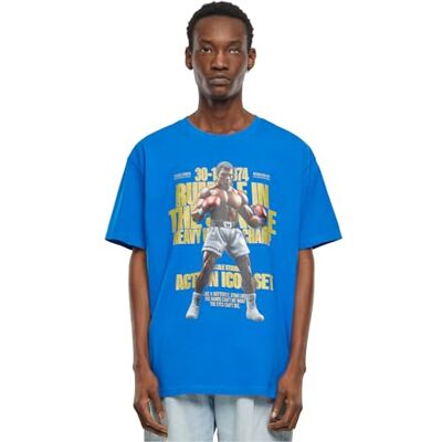 Tee Upscale herr-t-shirt rumble tung oversize t-shirt, tryck t-shirt för män, överdimensionerad passform, streetwear, koboltblå, XS Tee Upscale herr-t-shirt rumble tung oversize t-shirt, tryck t-shirt för män, överdimensionerad passform, streetwear, koboltblå, XS