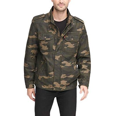 Levi's Herr tvättad bomull två fickor militärjacka lätt, Kamouflage, XL Levi's Herr tvättad bomull två fickor militärjacka lätt, Kamouflage, XL