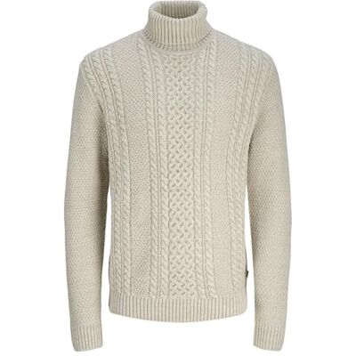 JACK & JONES Jjpaul stickad rulle hals, Vit melange, XS JACK & JONES Jjpaul stickad rulle hals, Vit melange, XS