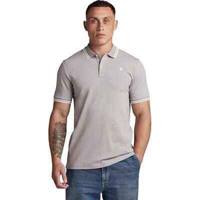 G-STAR RAW Dunda Slim Stripe pikétröja, Grå (grå legering D17127-5864-g276), M G-STAR RAW Dunda Slim Stripe pikétröja, Grå (grå legering D17127-5864-g276), M