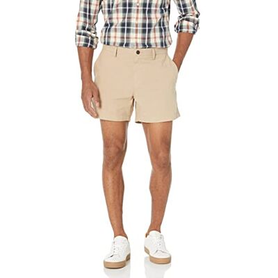 Amazon Essentials lätta och bekväma smala fit oxford-stretchshorts, 13 cm, kakibrun, 34 W Amazon Essentials lätta och bekväma smala fit oxford-stretchshorts, 13 cm, kakibrun, 34 W