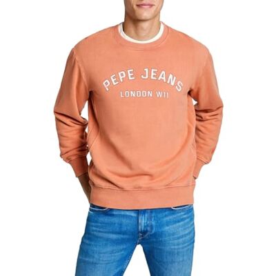 Pepe Jeans herr Aldridge Crew, sweatshirt, röd, XS, Röd (Ljus Terrakotta Brun), XS Pepe Jeans herr Aldridge Crew, sweatshirt, röd, XS, Röd (Ljus Terrakotta Brun), XS