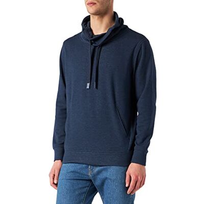 s.Oliver Oliver Sweatshirt för män, långärmad, avslappnad passform, Mörkblå melerad, S s.Oliver Oliver Sweatshirt för män, långärmad, avslappnad passform, Mörkblå melerad, S