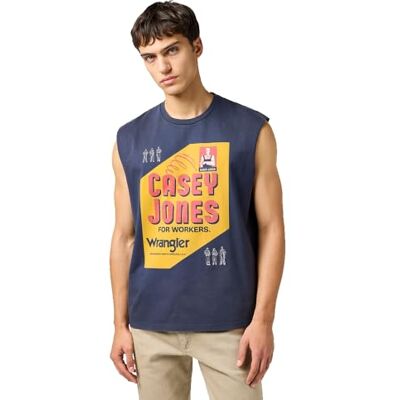 Wrangler CJ Muscle Tank, Blekd svart, M Wrangler CJ Muscle Tank, Blekd svart, M