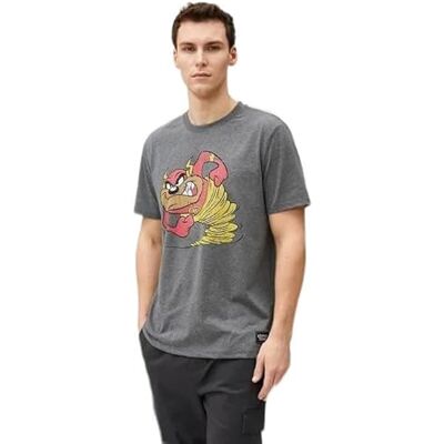 Koton Män Tasmanian djävul överdimensionerad T-shirt licensierad tryckt, Antracit (047), S Koton Män Tasmanian djävul överdimensionerad T-shirt licensierad tryckt, Antracit (047), S
