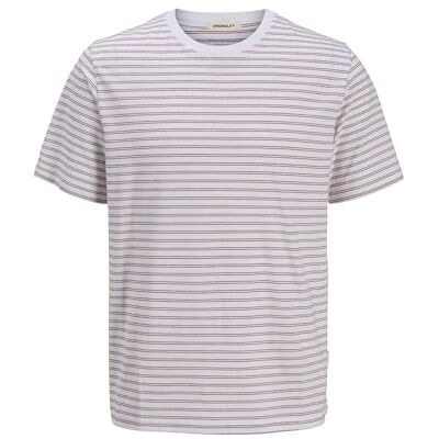 JACK & JONES Jorcanggu Stripe Tee Ss Crew Neck, Ljus vit, S JACK & JONES Jorcanggu Stripe Tee Ss Crew Neck, Ljus vit, S