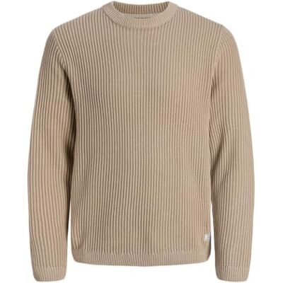 JACK & JONES Jjedover Knit Crew Neck Sn, Moonbeam, L JACK & JONES Jjedover Knit Crew Neck Sn, Moonbeam, L