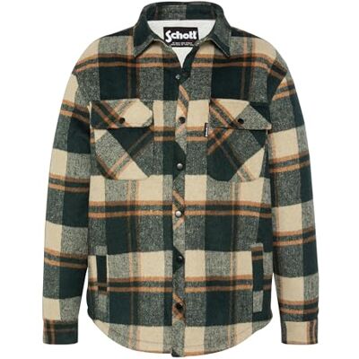 Schott NYC Schott Cary Green Checks Doublee Sherpa jacka, Färg: grön, 3XL Grande taille Taille Tall Schott NYC Schott Cary Green Checks Doublee Sherpa jacka, Färg: grön, 3XL Grande taille Taille Tall
