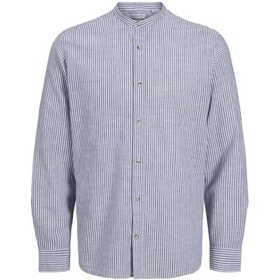 JACK & JONES JJESUMMER band skjorta LS SN, Infinity/detalj: randig, S JACK & JONES JJESUMMER band skjorta LS SN, Infinity/detalj: randig, S