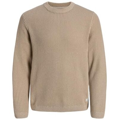 JACK & JONES Jjedover Knit Crew Neck Sn, Moonbeam, XL JACK & JONES Jjedover Knit Crew Neck Sn, Moonbeam, XL