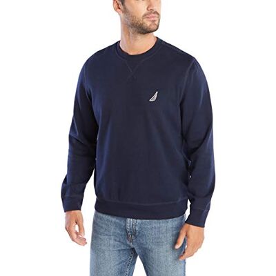 Nautica Basic rundhalsad fleecetröja för män, Marinblått Xsp, XL Nautica Basic rundhalsad fleecetröja för män, Marinblått Xsp, XL
