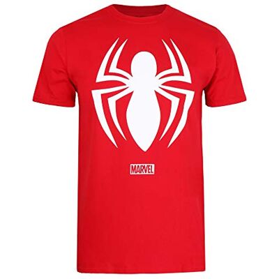 Marvel Spindelmannen-logotyp T-shirt för män, Körsbärsröd, M Marvel Spindelmannen-logotyp T-shirt för män, Körsbärsröd, M
