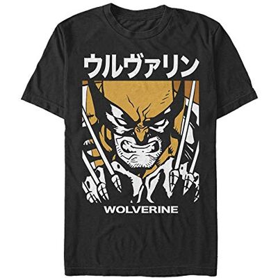 Marvel Unisex X-men Wolverine Kanji Block Organic kortärmad T-shirt, svart, S Marvel Unisex X-men Wolverine Kanji Block Organic kortärmad T-shirt, svart, S