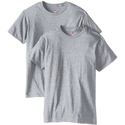 Hanes herr Nano Premium bomulls-t-shirt (förpackning med 2), Lätt stål, M Hanes herr Nano Premium bomulls-t-shirt (förpackning med 2), Lätt stål, M
