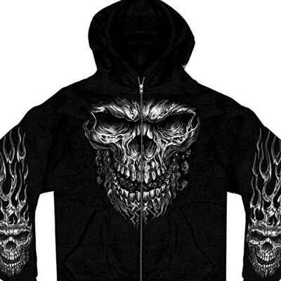 Hot Leathers 13679 herr Shredder Skull sweatshirt med huva (svart, Large) Hot Leathers 13679 herr Shredder Skull sweatshirt med huva (svart, Large)