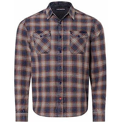 Timezone Flanell skjorta för män, liten ockra marinkontroll, 3XL Timezone Flanell skjorta för män, liten ockra marinkontroll, 3XL